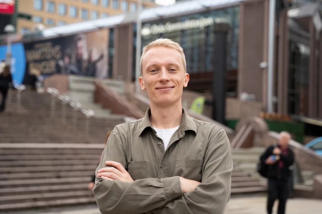 ANSA-president Øyvind Bryhn Pettersen på Jernbanetorget